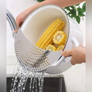 1pc Kitchen Leak-proof Baffle,Kitchen Stainless Steel Pot Strainer NIP